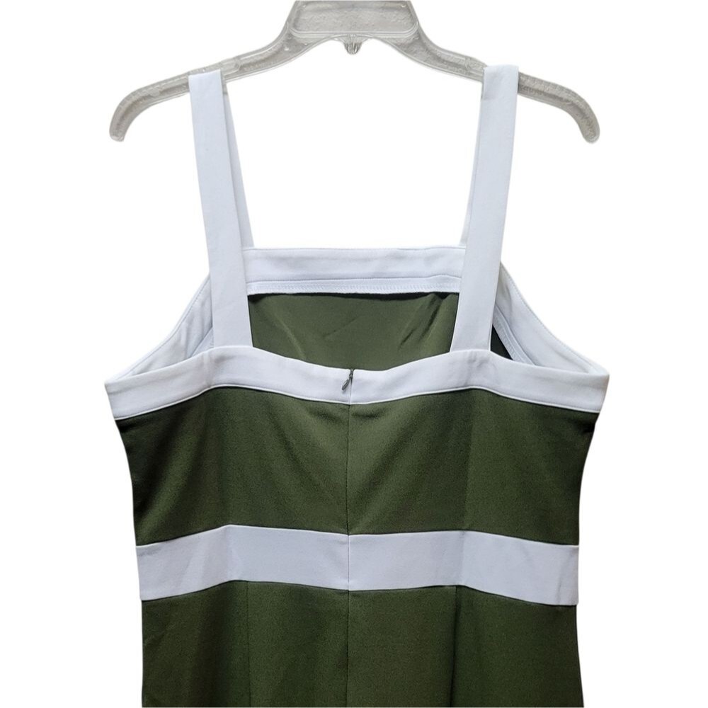 NANYUAYA Elegant Olive Green Maxi Dress with White Accents - NWOT - Picture 6 of 9